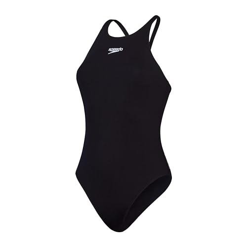 Speedo Damen End+ V Back Swimsuit | Athletic Fit | Swim Fitness Badeanzug, Schwarz, 42 von Speedo