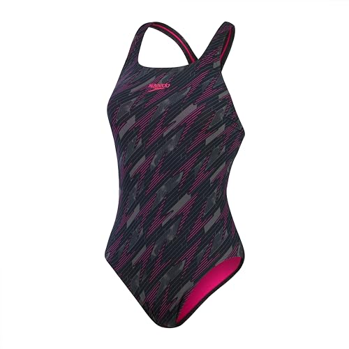 Speedo Women's HyperBoom Allover Medalist Badeanzug, Pink, 40 von Speedo