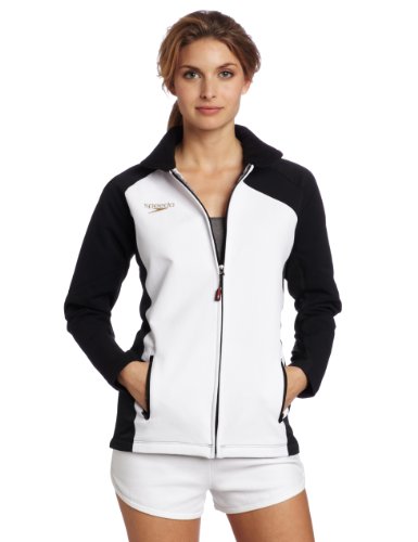 Speedo Damen Team Collection Warm Up Jacke, Schwarz/Wei , Gr e L von Speedo