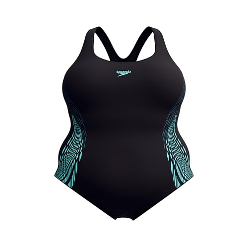 Speedo Damen Placement Medalist (+) Badeanzug, Dark Teal, 52 von Speedo