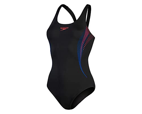 Speedo Damen Women's Placement Muscleback Badeanzug Schwarz 44 von Speedo