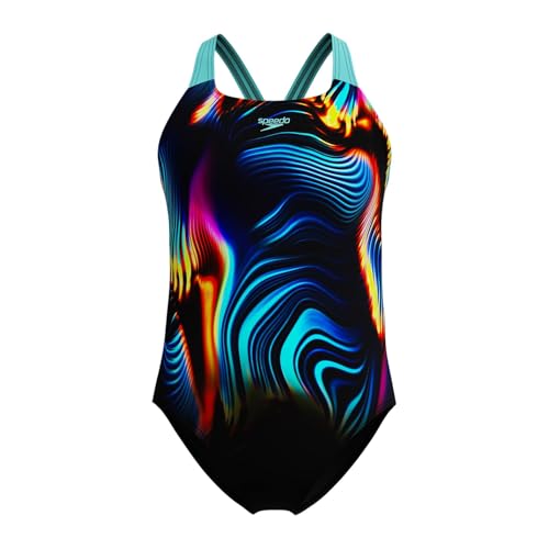 Speedo Digital Placement Splashback Junior Swimsuit - 9-10 Years - Arctic Glass von Speedo