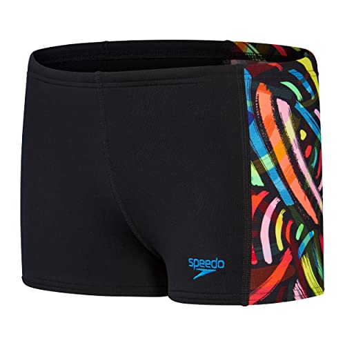 Speedo Jungen Digital Panel Aquashorts Schwarz/Rot Schwimmer von Speedo