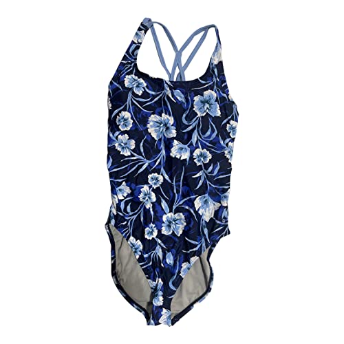 Speedo Einteiliger Badeanzug mit V-Ausschnitt f r Damen, Peacoat Floral, 40 von Speedo