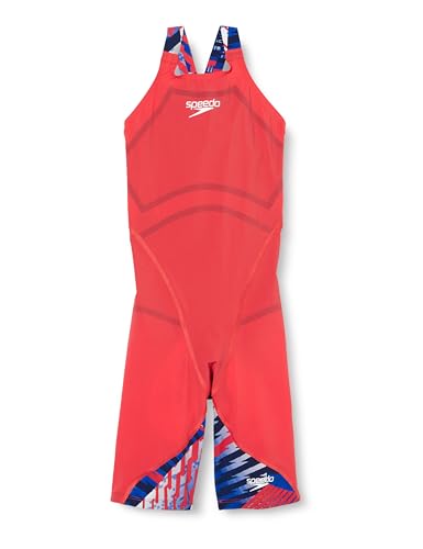 Speedo Fastskin Junior LZR Ignite Kneeskin Badeanzug für Mädchen, Rot/Blau/Weiss, 11-12 Jahre von Speedo