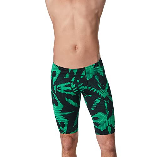 Speedo Herren Badeanzug Endurance+ Bedruckt Teamfarben Badehose, Reflected Green, 32 von Speedo