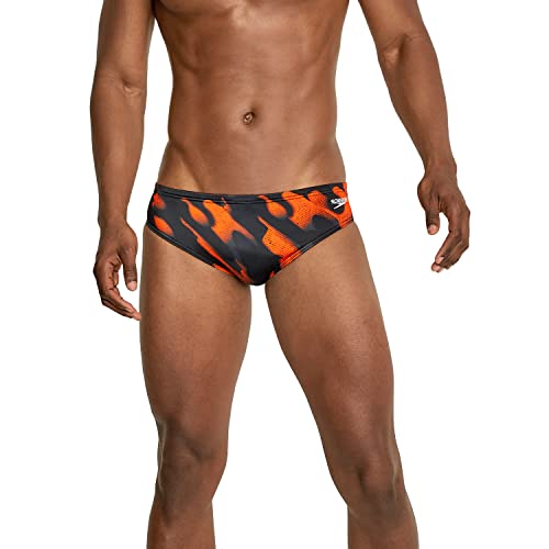 Speedo Herren-Badeanzug, Slip, Powerflex, umweltfreundlich, Riff-Team-Farben von Speedo