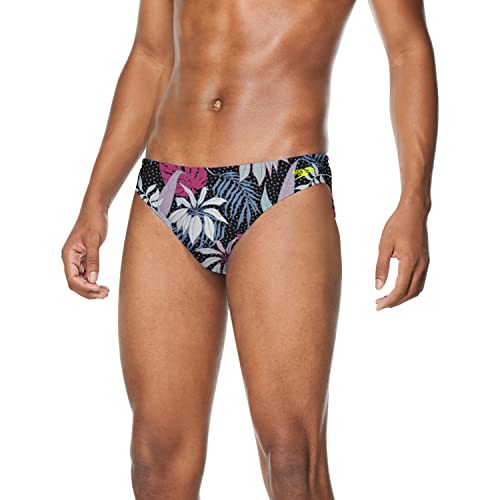 Speedo Herren Badeanzug Slip Creora Highclo Bedruckt Badehose, Blumenmuster Fuchsia, 34 von Speedo