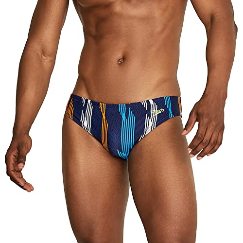 Speedo Herren Badeanzug Slip Creora Highclo Bedruckt Badehose, Sea Ridge Oriole, 38 von Speedo