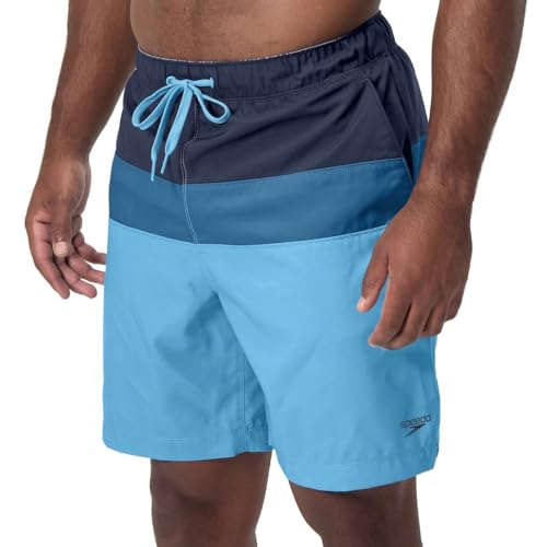 Speedo Herren-Badehose – lässige Strand-Bademode – schnell trocknend – elastischer Bund mit Kordelzug, Blau, XL von Speedo
