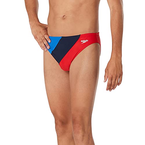 Speedo Herren Beachstar Badehose Eco Flex 5,1 cm Außennaht Badeanzug, Block High Risk Red, 38 von Speedo