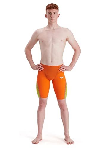 Speedo Herren Fastskin LZR Pure Intent High Waist Jammer Badehose, Salso/Atomic Lime/Rose Gold, L von Speedo