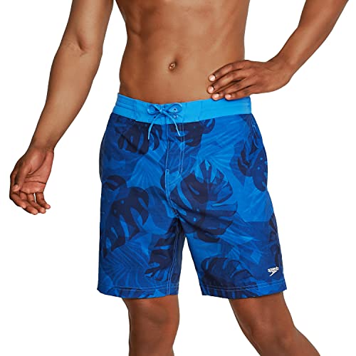 Speedo Herren Knielang Boardshort Bondi Bedruckt Badehose, Palace Palace 45,7 cm, Blau, X-Large von Speedo