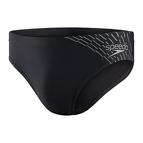 Speedo Herren Medley Logo, 7 cm, Brief Slip, Schwarz/Ardesien, XL von Speedo