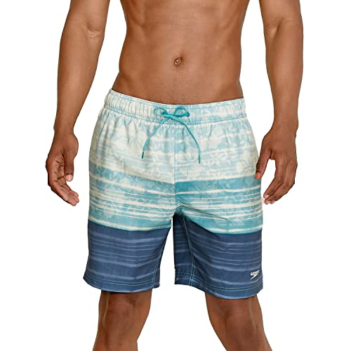 Speedo Herren mittellang Redondo Floral Badehose, Reign China Blue, Large von Speedo