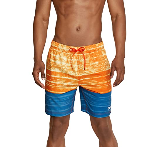 Speedo Herren Redondo, Blumenmuster, mittellang Badehose, Reign Vallata blau, Large von Speedo