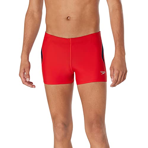 Speedo Herren Square Leg Eco Flex Beachstar Badeanzug, Splice High Risk Red, Large von Speedo