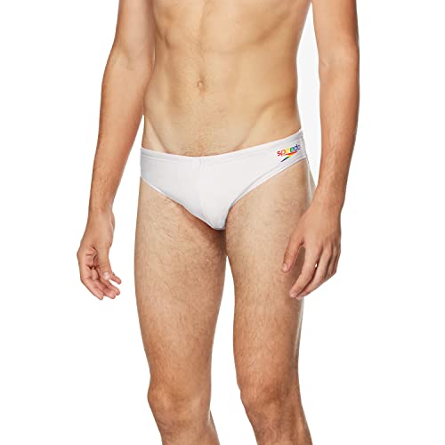Speedo Herren Swimsuit Brief Powerflex Eco Solar Schwimm-Slips, Helles Weiß, 34 von Speedo