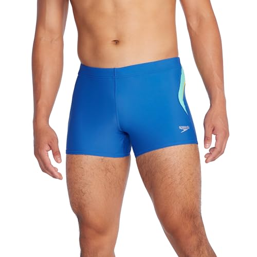Speedo Herren Swimsuit Square Leg Eco Flex Beachstar Badeanzug-separat, Splice Bitter Lime, X-Large von Speedo