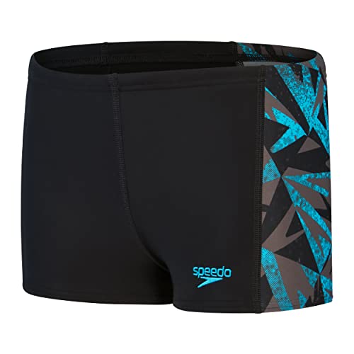 Speedo Hyper Boom Panel Aquashorts für Jungen, Schwarz/Blau, schwarz / blau, 7-8 Jahre von Speedo