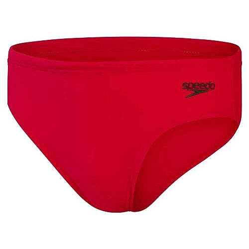 Speedo Jungen Logo 6,5 cm Brief Badeanzug, Rot/Schwarz (Fed Red/Black), 14 años von Speedo