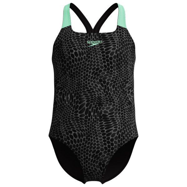 Speedo - Kid's Digital Allover Powerback - Badeanzug Gr 116 schwarz von Speedo
