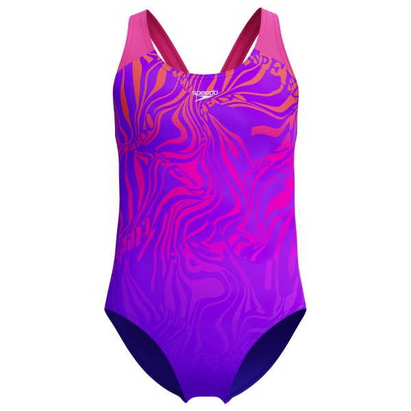 Speedo - Kid's Digital Placement Spliceashback - Badeanzug Gr 128 lila von Speedo