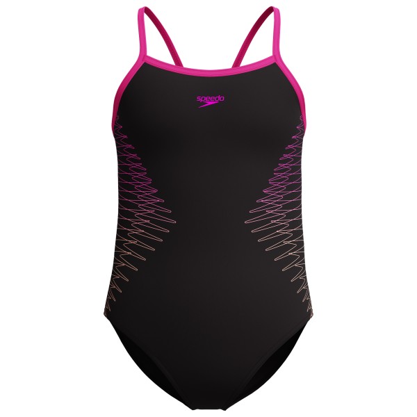 Speedo - Kid's Plastisol Placement Thinstrap Muscleback - Badeanzug Gr 176 schwarz von Speedo