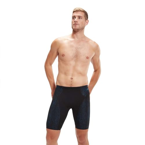 Speedo END+ MAX Compression Schwimmhose für Herren, Schwarz/Blau, 26 von Speedo