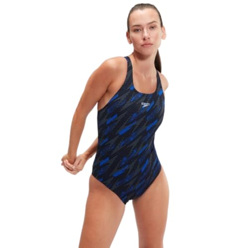 Speedo Women's HyperBoom Allover Medalist Badeanzug, Blau, 60 von Speedo