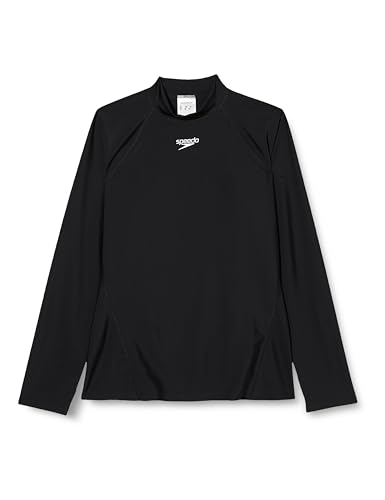 Speedo Women's Long Sleeve Rash Top, Schwarz, S von Speedo