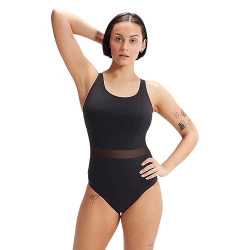 Speedo Damen Shaping LuniaGlow 1 piece Badeanzug, Schwarz, 38 von Speedo