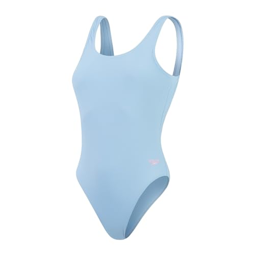 Speedo Women's Textured Deep U-Back Badeanzug, Blau, 40 von Speedo