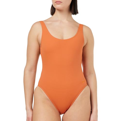 Speedo Women's Textured Deep U-Back Badeanzug, Braun, 42 von Speedo