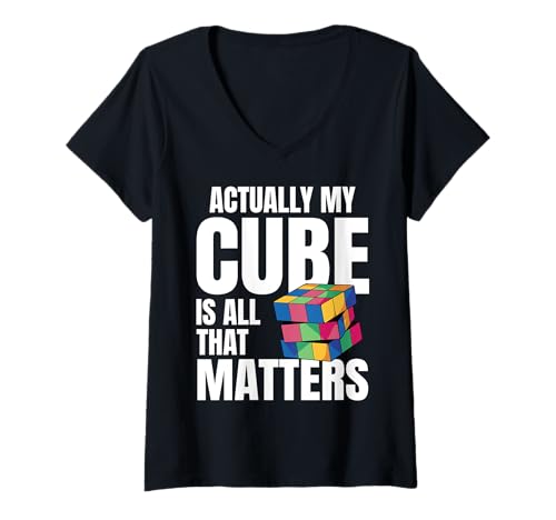 Damen Speedcuber Cubing Speedsolving Timer Speedcubing Costume T-Shirt mit V-Ausschnitt Damen Speedcuber Cubing Speedsolving Timer Speedcubing Costume T-Shirt mit V-Ausschnitt von Speedsolver Cubing Accessories for Men Speedcuber