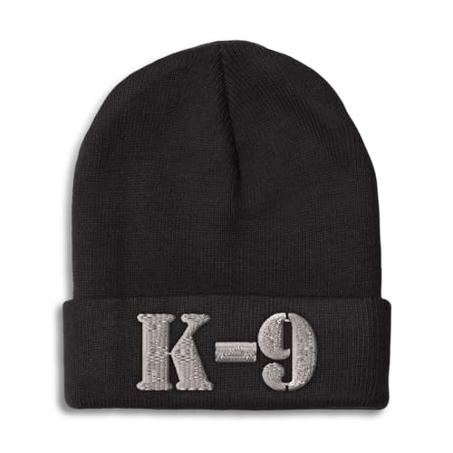 Beanies for Men K-9 Silver Logo Embroidery Winter Hüte Frauen Acryl Skull Cap, schwarz, Einheitsgröße von Speedy Pros