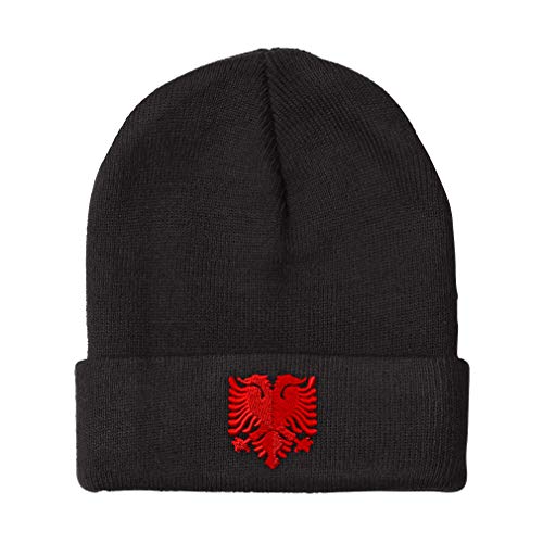 Beanies für Herren Albanischer Adler Stickerei Wintermützen Frauen Acryl Schädel Kappe, schwarz, Einheitsgröße von Speedy Pros