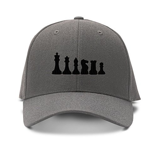 Custom Baseball Cap Schachset Schwarz Stickerei Acryl Papa Hüte für Männer & Frauen, Nur dunkelgraues Design, Einheitsgr��e von Speedy Pros