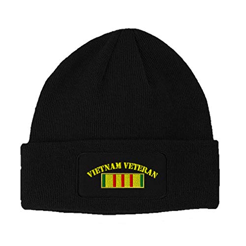 Custom Patch Beanie Vietnam Veteran Flagge Stickerei Acryl - Schwarz - Einheitsgröße von Speedy Pros