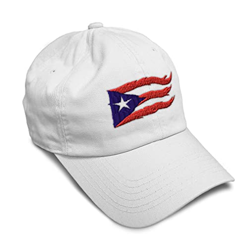 Soft Baseball Cap Puerto Rico Flame Flag Black Embroidery Länder, Weiß, Einheitsgröße von Speedy Pros