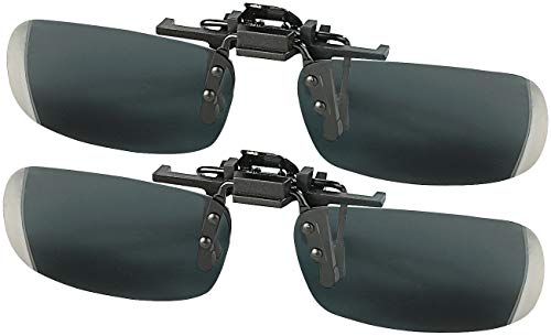 Speeron Sonnenbrille Clip: 2er-Set Sonnenbrillen-Clips Slim für Brillenträger, polarisiert (Sonnenbrillen-Brillenclip, Brille Clip Sonnenbrille, Optische Damen) von Speeron
