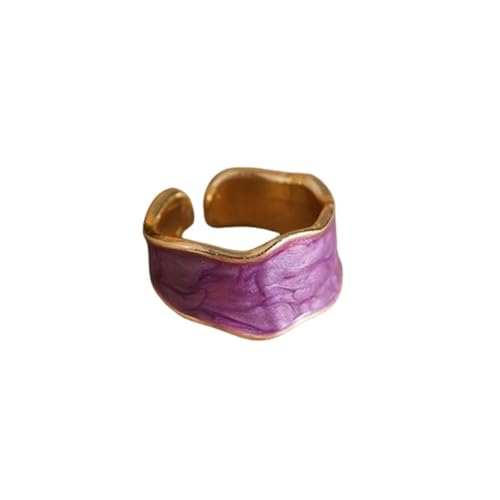 SpeesY Breite Ringe for Damen und Herren, Vintage, einfach, offen, verstellbar, Zeigefingerringe, Schmuck, Party (Color : Purple) von SpeesY