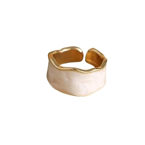 SpeesY Breite Ringe for Damen und Herren, Vintage, einfach, offen, verstellbar, Zeigefingerringe, Schmuck, Party (Color : White) von SpeesY