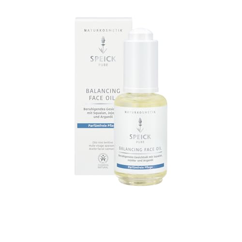 Speick Pure Balancing Face Oil – Parfümfrei & vegan, mit Squalan & Bio-Jojobaöl, beruhigend & schützend, Naturkosmetik, 30 ml von Speick