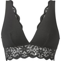 Bustier aus Bio-Baumwolle mit Spitze, schwarz von Speidel