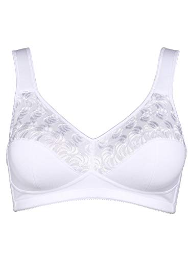 Speidel Soft-BH Damen mit Batiststickerei am Obercup Entlastungsträger, Verstellbar hinten Weiß 90B von Speidel