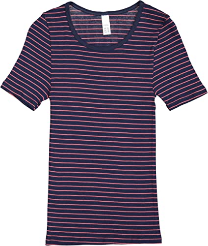 Speidel Damen Unterhemd Kurzarm blau-pink gestreift (as3, Numeric, Numeric_40, Regular, Regular) von Speidel