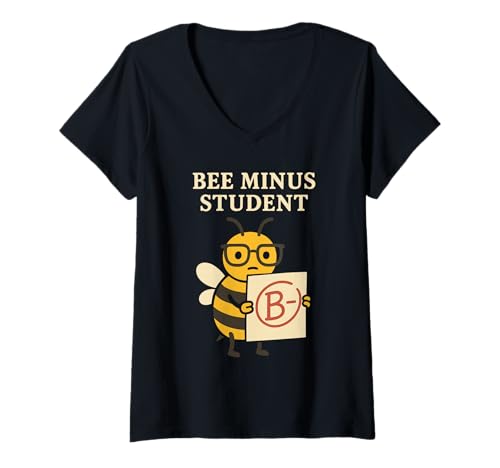 Damen Lustige Rechtschreibung Bee Fail Begabtes Kind Burnout Akademisches Trauma T-Shirt mit V-Ausschnitt von Spelling Dropout Misspelled Champion Bookish