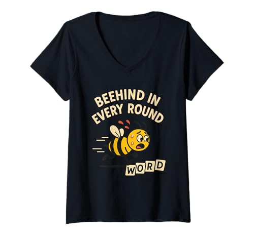 Damen Lustige Rechtschreibung Bee Fail Begabtes Kind Burnout Akademisches Trauma T-Shirt mit V-Ausschnitt von Spelling Dropout Misspelled Champion Bookish