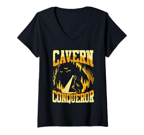 Damen Höhlenforschung Spelunking Cave Explorer Cavern Conqueror T-Shirt mit V-Ausschnitt Damen Höhlenforschung Spelunking Cave Explorer Cavern Conqueror T-Shirt mit V-Ausschnitt von Spelunking Höhlenforschung